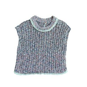 Free People Desert Heat‎ Vest knit mock neck chunky oversized, Size XS